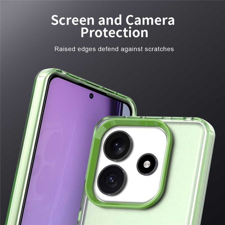 For Xiaomi Redmi Note 14 5G Case PC+TPU+PET Matte Anti-Drop Phone Back Cover - Green