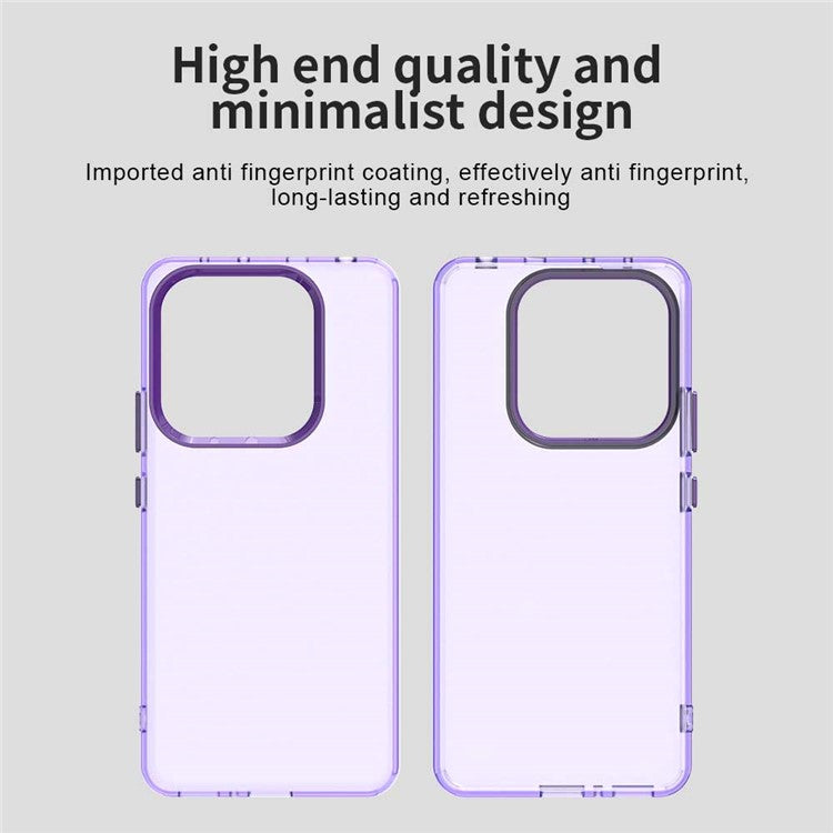For Xiaomi Redmi Note 14 5G Case PC+TPU+PET Matte Anti-Drop Phone Back Cover - Purple