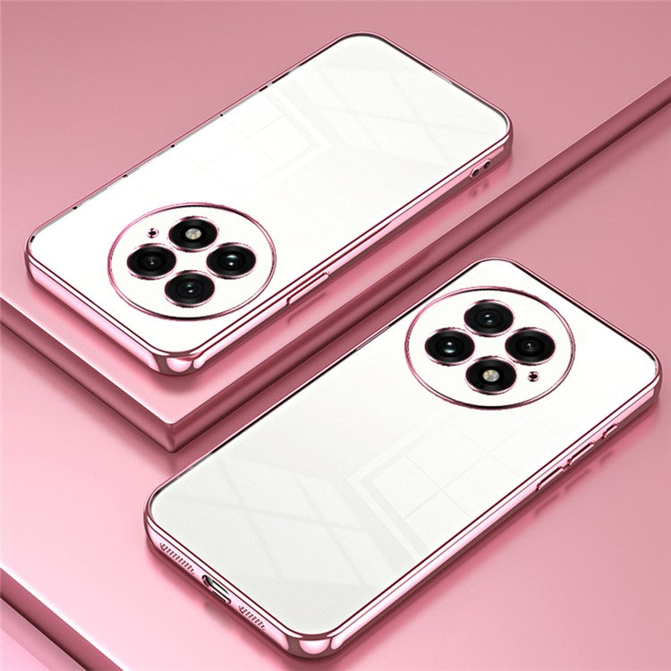 For OnePlus 13 Case Electroplating Frame Soft TPU Phone Cover - Pink
