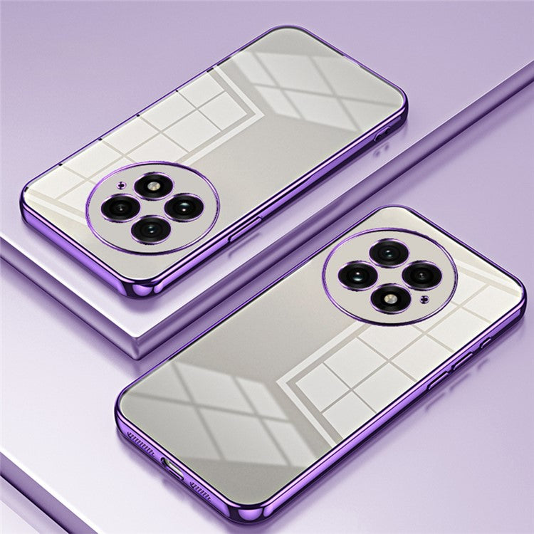 For OnePlus 13 Case Electroplating Frame Soft TPU Phone Cover - Purple