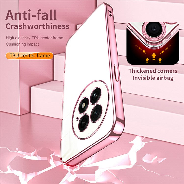 For OnePlus 13 Case Electroplating Frame Soft TPU Phone Cover - Transparent