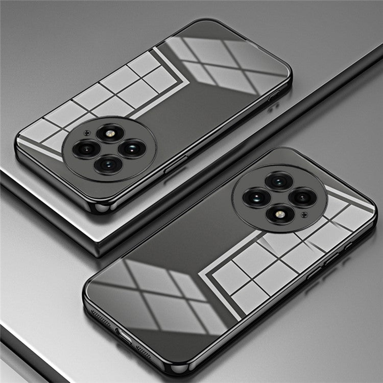 For OnePlus 13 Case Electroplating Frame Soft TPU Phone Cover - Black