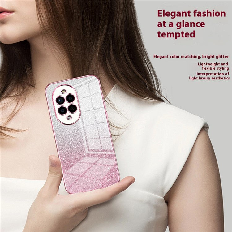 For Huawei nova 13 Pro 5G Case Electroplating Gradient Glitter TPU Phone Cover - Black