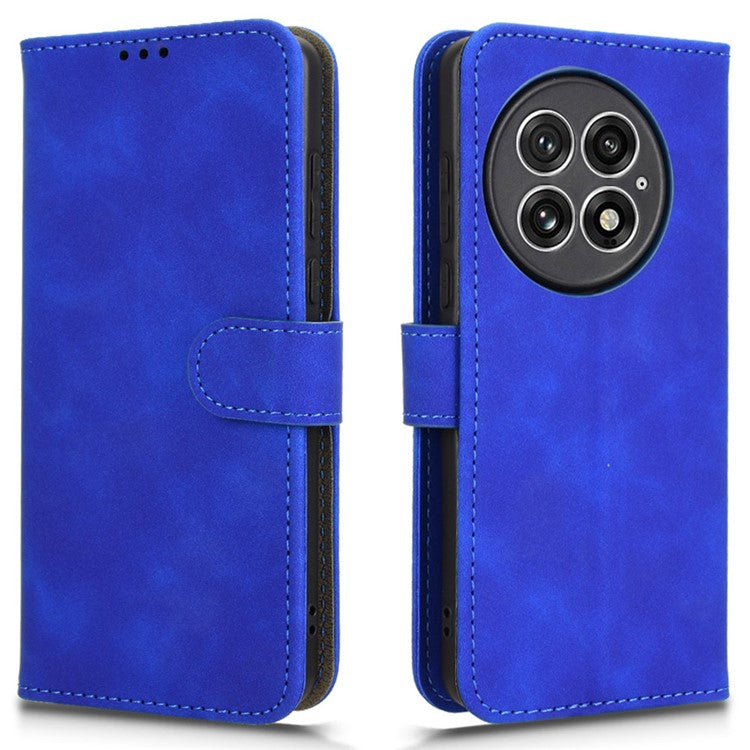 For OnePlus 13 Leather Case Skin-Feel Anti-Drop Wallet Flip Phone Cover - Blue