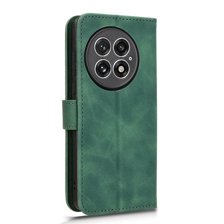 For OnePlus 13 Leather Case Skin-Feel Anti-Drop Wallet Flip Phone Cover - Green