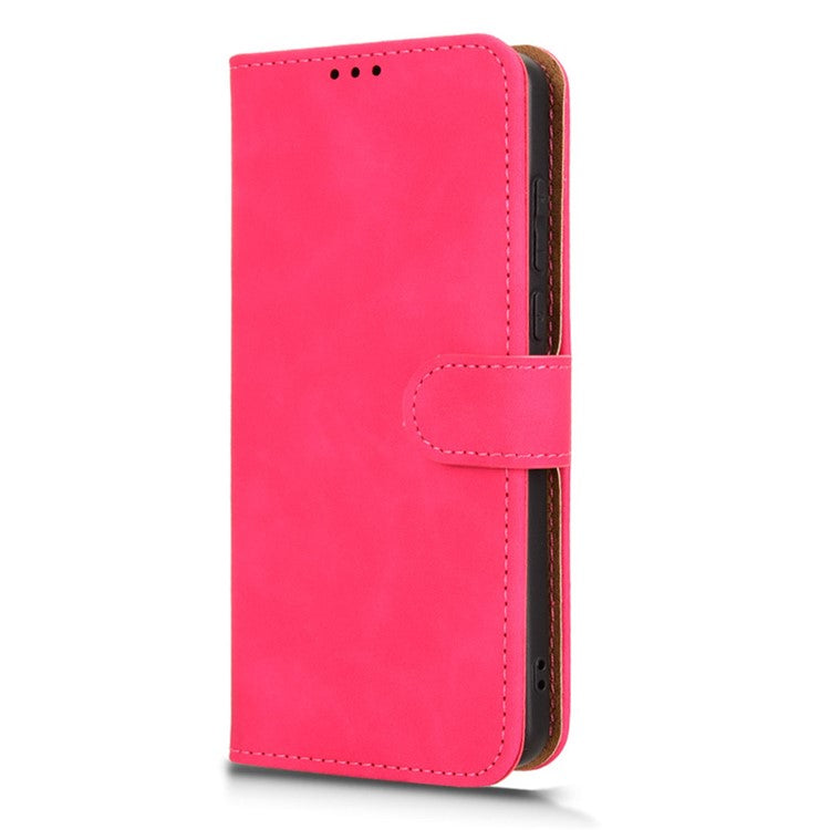 For OnePlus 13 Leather Case Skin-Feel Anti-Drop Wallet Flip Phone Cover - Rose