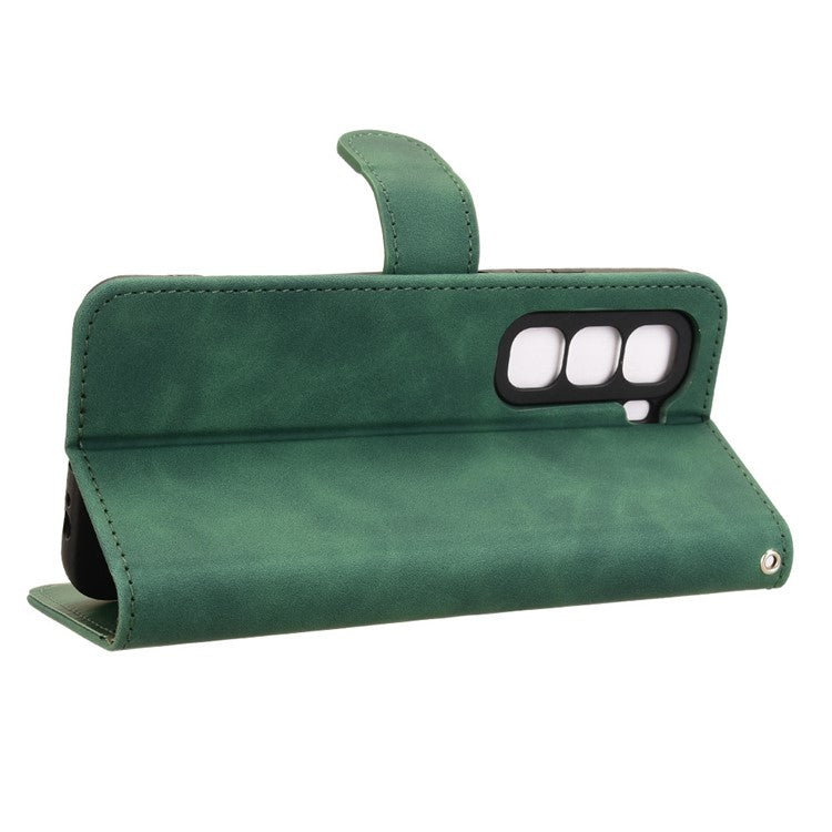 For Infinix Hot 50 Pro+ 4G Leather Case Skin-Feel Anti-Drop Wallet Flip Phone Cover - Green