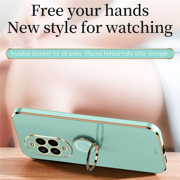 XINLI For Huawei nova 13 Pro 5G Case Ring Kickstand Electroplating TPU Phone Cover - Cyan
