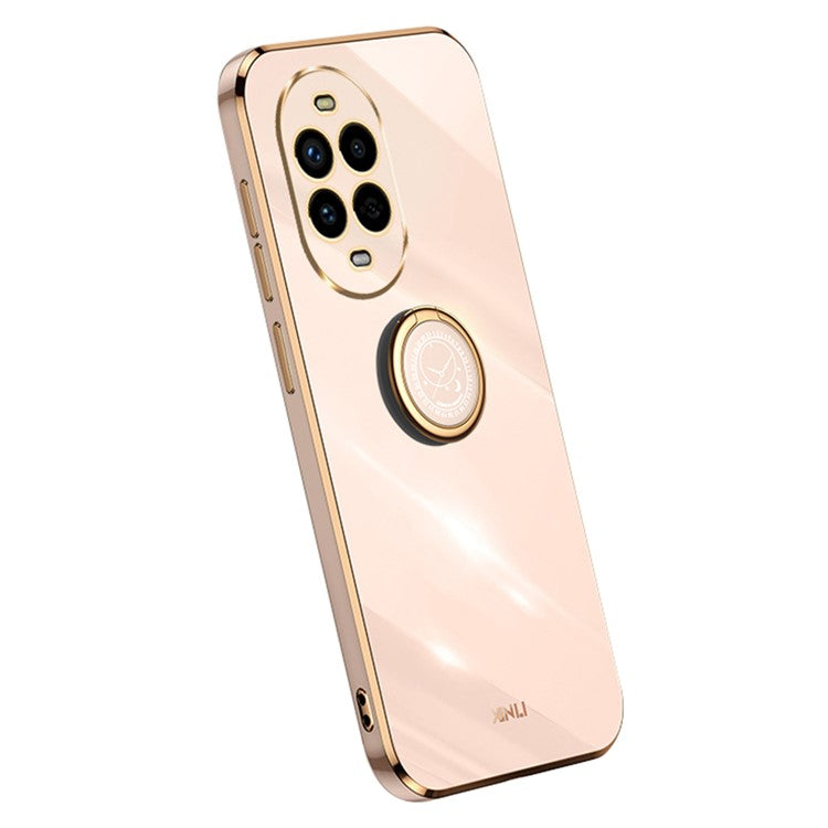 XINLI For Huawei nova 13 Pro 5G Case Ring Kickstand Electroplating TPU Phone Cover - Pink