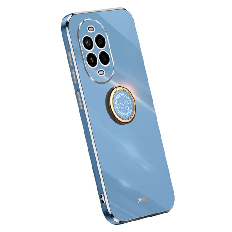XINLI For Huawei nova 13 Pro 5G Case Ring Kickstand Electroplating TPU Phone Cover - Blue