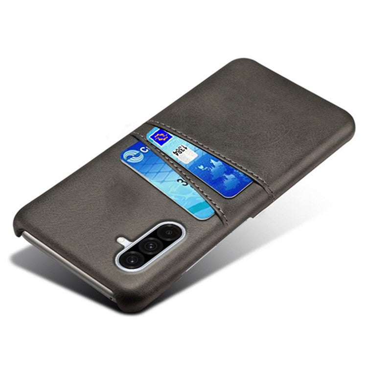 For Samsung Galaxy A36 5G Case Dual Card Slots PU Leather + Hard PC Phone Cover - Black