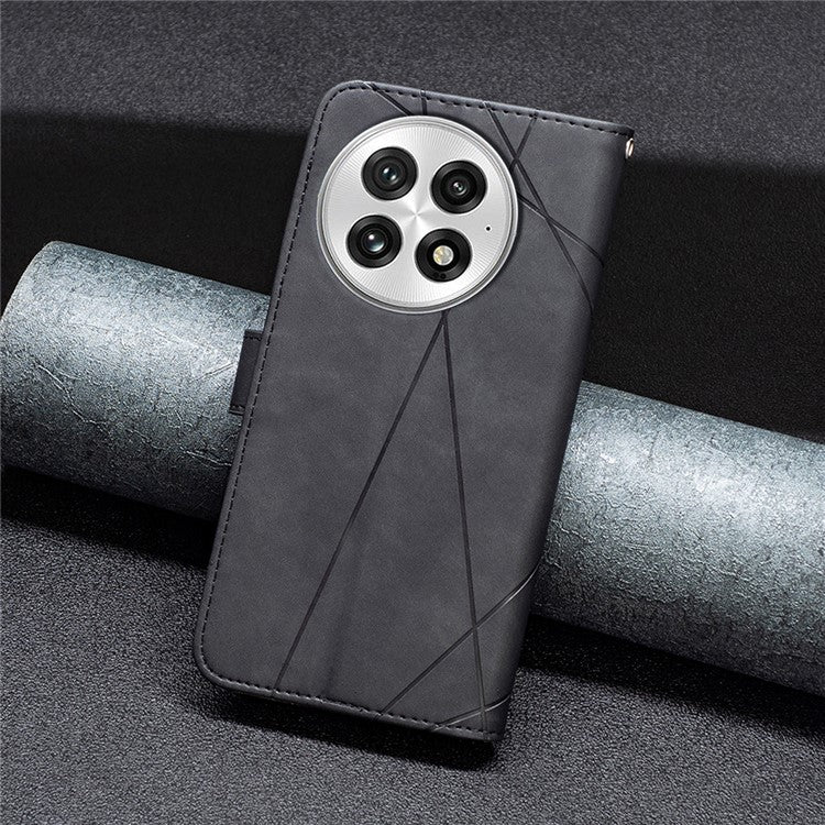 BINFEN COLOR BF05 For OnePlus 13 Case Leather Phone Cover Wallet Stand - Black
