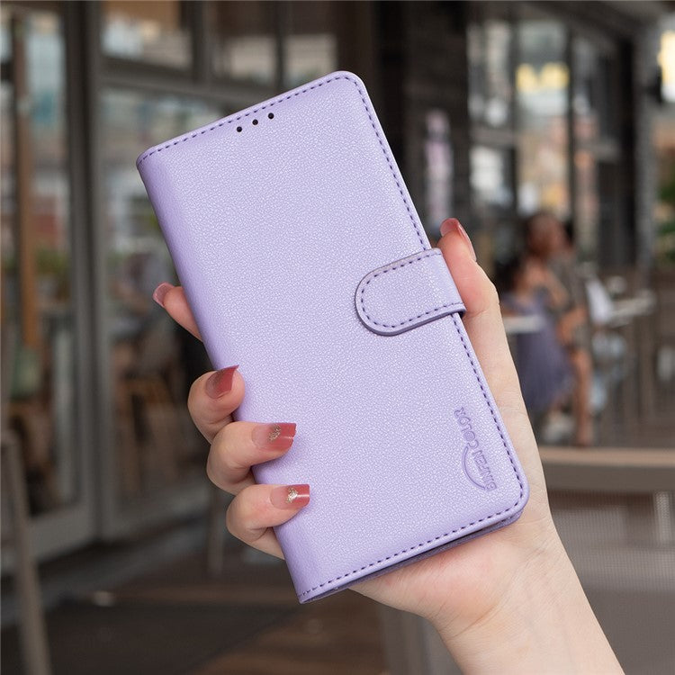 BINFEN COLOR BF32 For OnePlus 13 Leather Case Wallet RFID Blocking Phone Cover - Purple