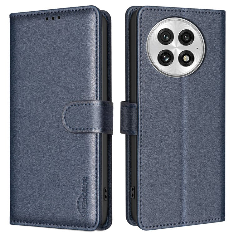 BINFEN COLOR BF32 For OnePlus 13 Leather Case Wallet RFID Blocking Phone Cover - Blue