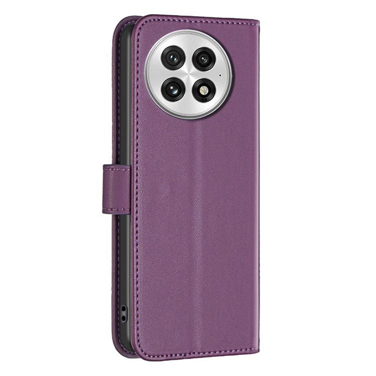 BINFEN COLOR BF17 For OnePlus 13 Case Wallet Folio Flip Leather Cover - Dark Purple