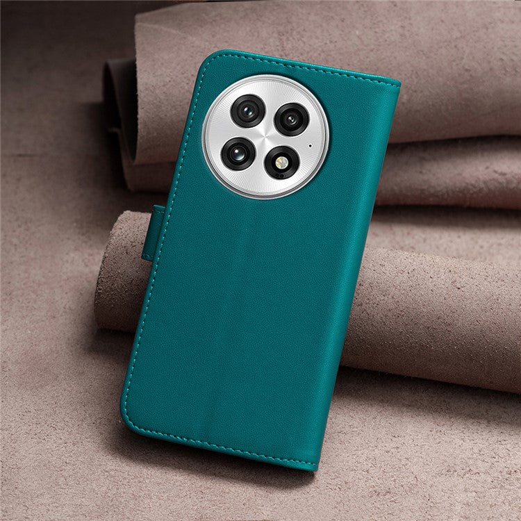 BINFEN COLOR BF17 For OnePlus 13 Case Wallet Folio Flip Leather Cover - Green