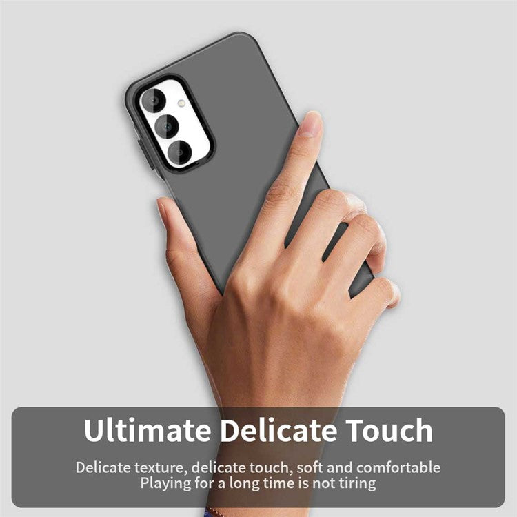 For Samsung Galaxy A16 5G / A16 4G Case PC+TPU+PET Matte Anti-Drop Phone Back Cover - Black