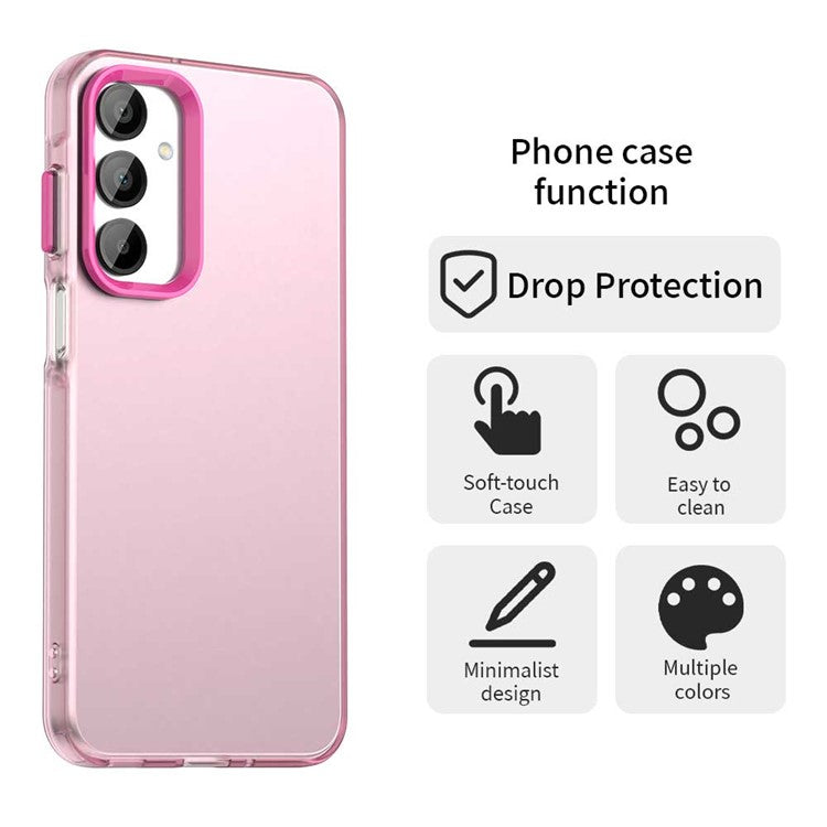 For Samsung Galaxy A16 5G / A16 4G Case PC+TPU+PET Matte Anti-Drop Phone Back Cover - Red
