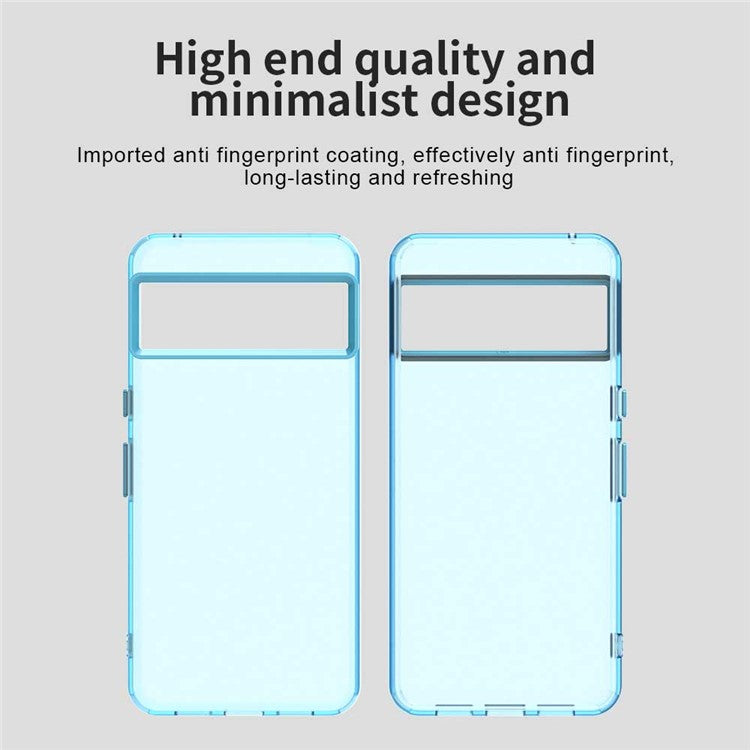 For Google Pixel 8a Case PC+TPU+PET Matte Anti-Drop Phone Back Cover - Blue