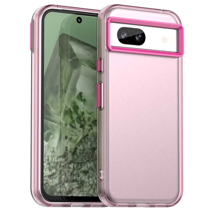 For Google Pixel 8a Case PC+TPU+PET Matte Anti-Drop Phone Back Cover - Red