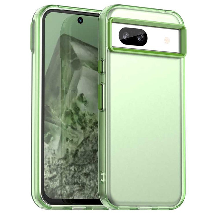 For Google Pixel 8a Case PC+TPU+PET Matte Anti-Drop Phone Back Cover - Green
