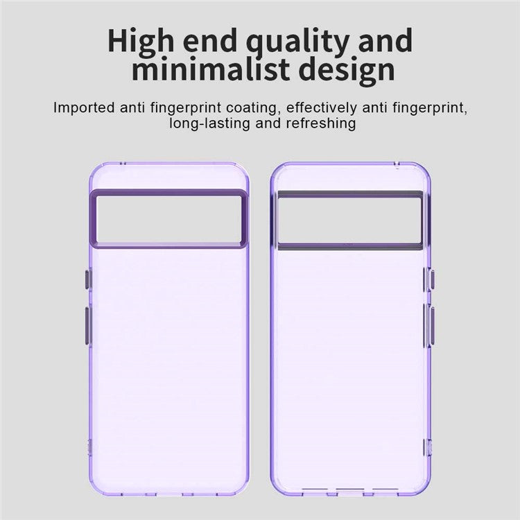 For Google Pixel 8a Case PC+TPU+PET Matte Anti-Drop Phone Back Cover - Purple