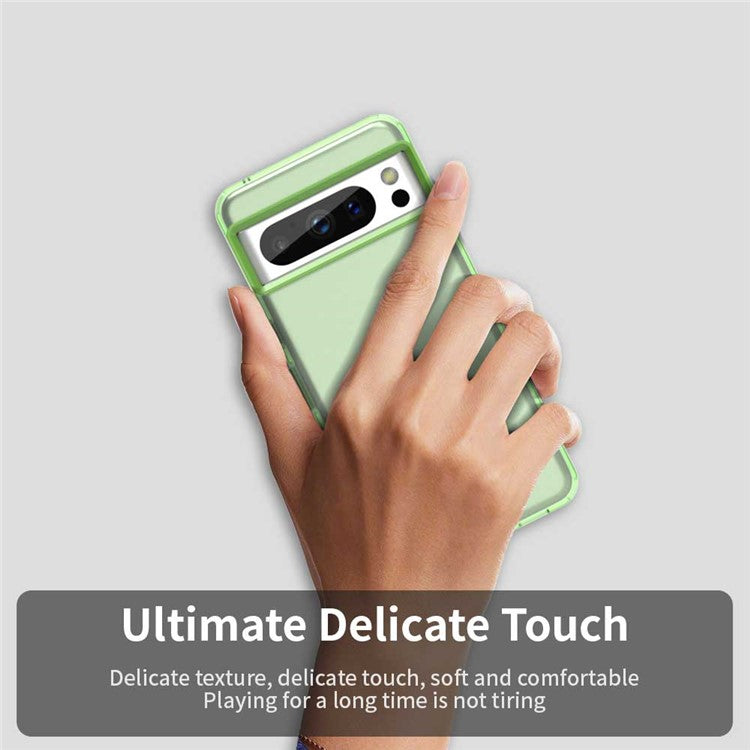 For Google Pixel 8 Pro Case PC+TPU+PET Matte Anti-Drop Phone Back Cover - Green