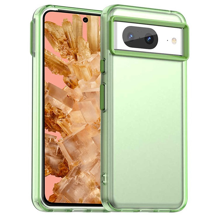 For Google Pixel 8 Case PC+TPU+PET Matte Anti-Drop Phone Back Cover - Green