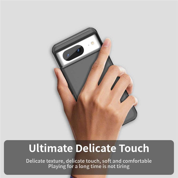 For Google Pixel 8 Case PC+TPU+PET Matte Anti-Drop Phone Back Cover - Black