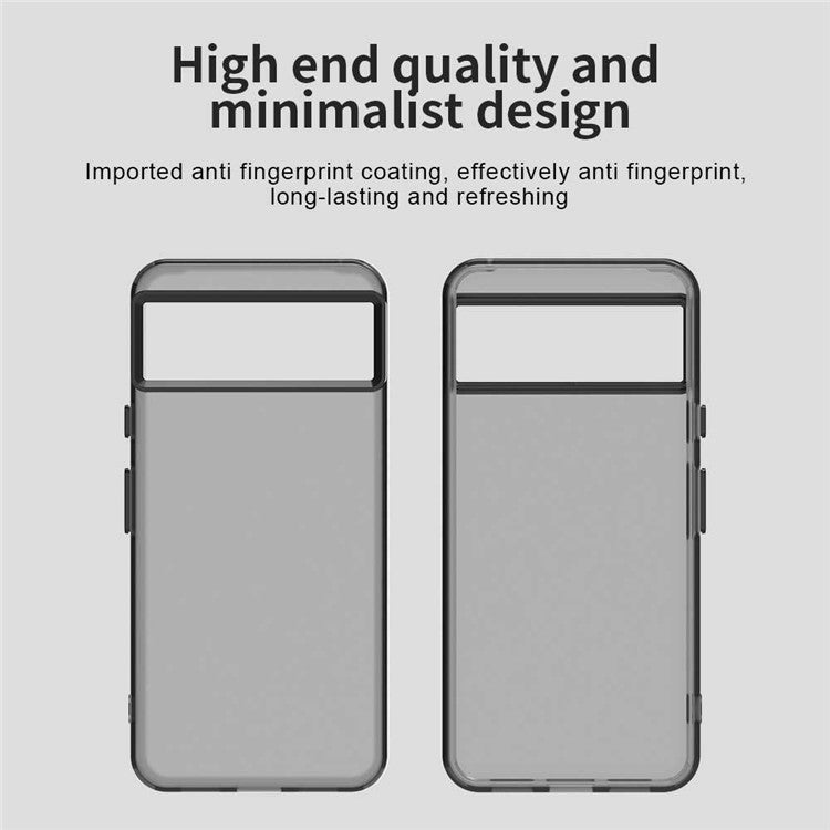 For Google Pixel 8 Case PC+TPU+PET Matte Anti-Drop Phone Back Cover - Black