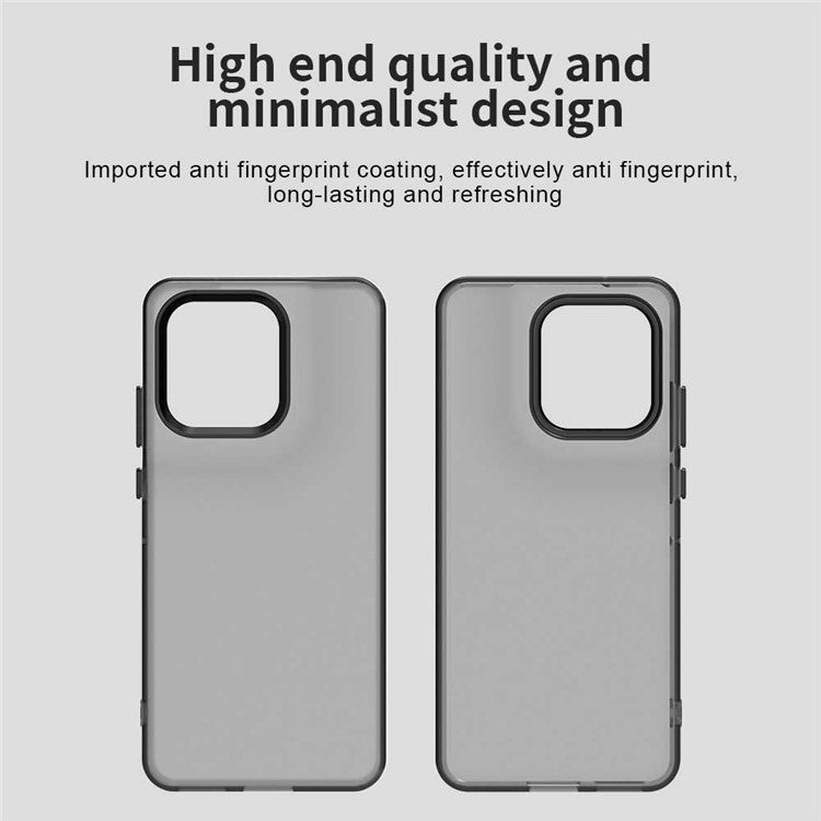 For Motorola Edge 50 Neo 5G / S50 5G Case PC+TPU+PET Matte Anti-Drop Phone Back Cover - Black