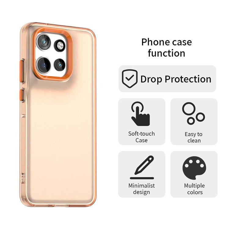 For Motorola Edge 50 Neo 5G / S50 5G Case PC+TPU+PET Matte Anti-Drop Phone Back Cover - Orange