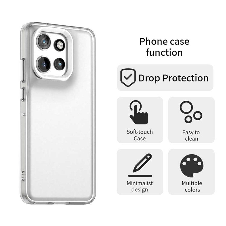 For Motorola Edge 50 Neo 5G / S50 5G Case PC+TPU+PET Matte Anti-Drop Phone Back Cover - White