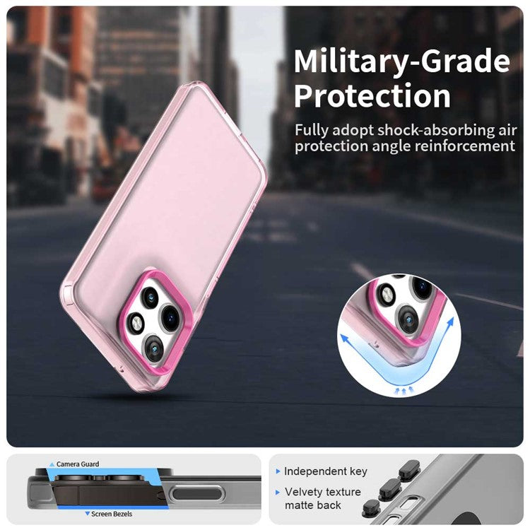 For Motorola Edge 50 Neo 5G / S50 5G Case PC+TPU+PET Matte Anti-Drop Phone Back Cover - Red