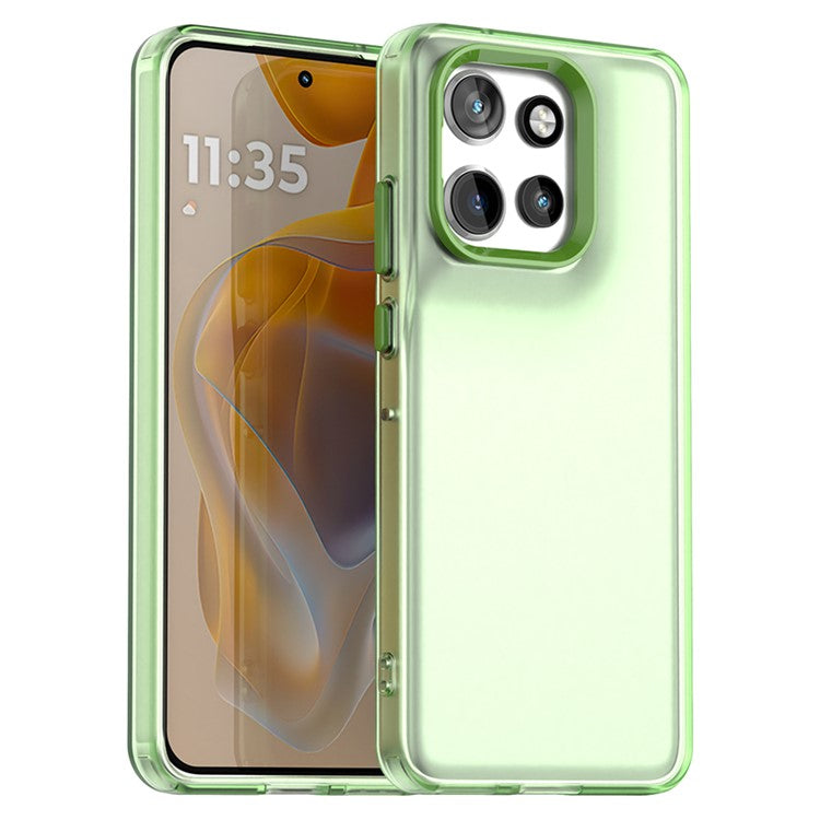 For Motorola Edge 50 Neo 5G / S50 5G Case PC+TPU+PET Matte Anti-Drop Phone Back Cover - Green