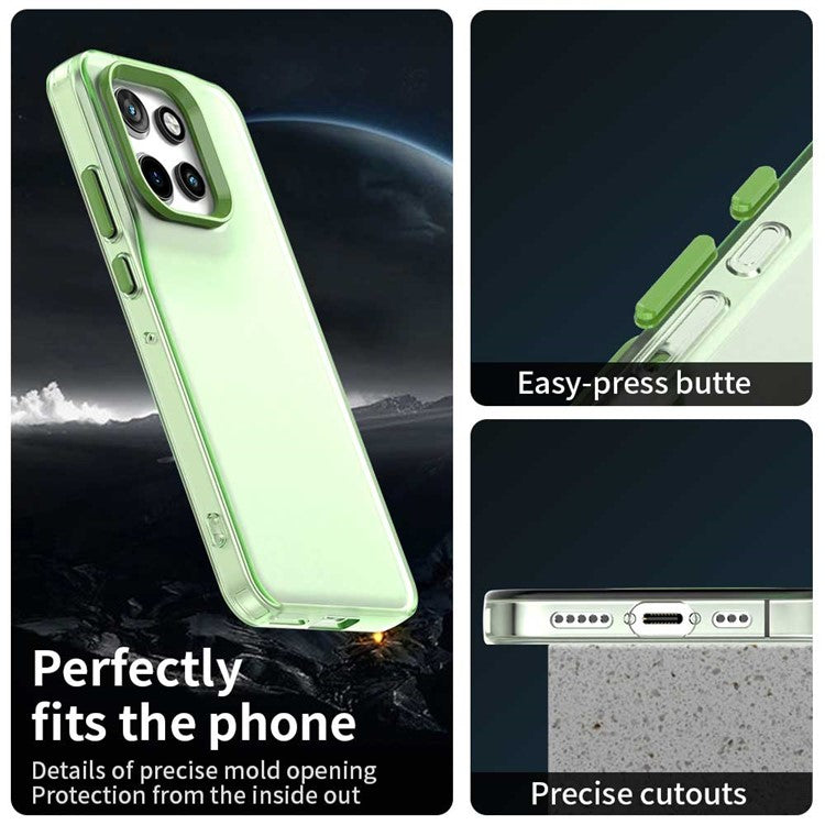 For Motorola Edge 50 Neo 5G / S50 5G Case PC+TPU+PET Matte Anti-Drop Phone Back Cover - Green