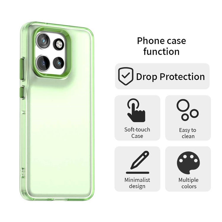 For Motorola Edge 50 Neo 5G / S50 5G Case PC+TPU+PET Matte Anti-Drop Phone Back Cover - Green