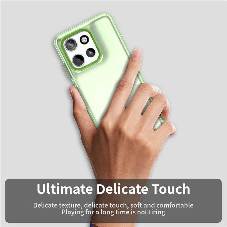 For Motorola Edge 50 Neo 5G / S50 5G Case PC+TPU+PET Matte Anti-Drop Phone Back Cover - Green