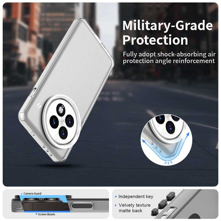 For OnePlus 13 Case PC+TPU+PET Matte Anti-Drop Phone Back Cover - White