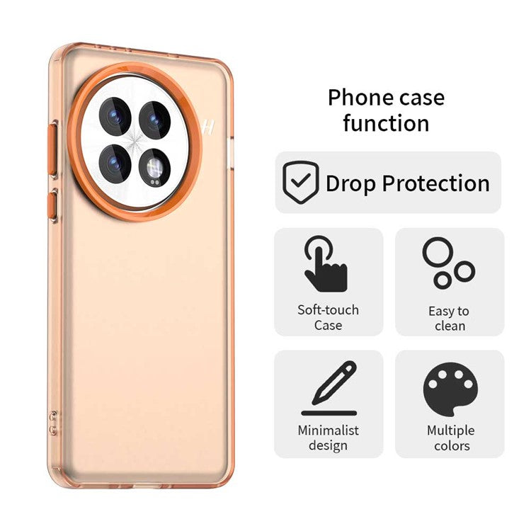 For OnePlus 13 Case PC+TPU+PET Matte Anti-Drop Phone Back Cover - Orange