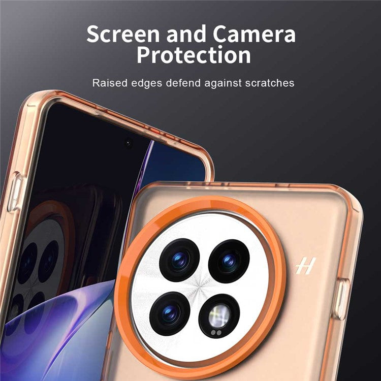 For OnePlus 13 Case PC+TPU+PET Matte Anti-Drop Phone Back Cover - Orange