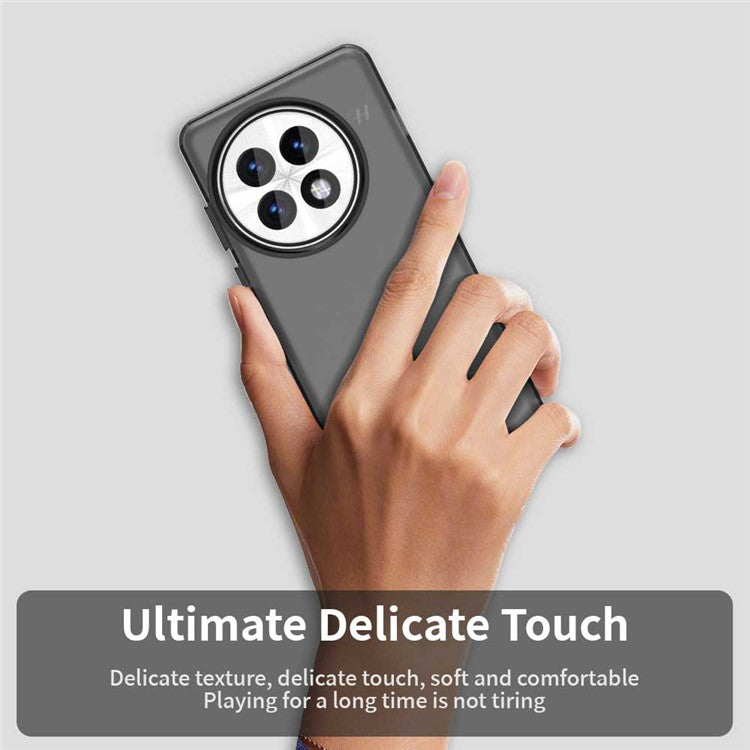 For OnePlus 13 Case PC+TPU+PET Matte Anti-Drop Phone Back Cover - Black