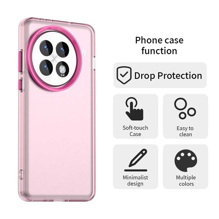 For OnePlus 13 Case PC+TPU+PET Matte Anti-Drop Phone Back Cover - Red