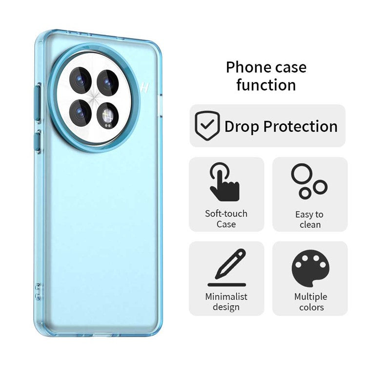 For OnePlus 13 Case PC+TPU+PET Matte Anti-Drop Phone Back Cover - Blue
