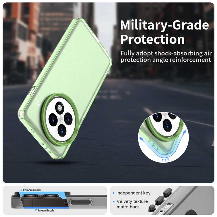 For OnePlus 13 Case PC+TPU+PET Matte Anti-Drop Phone Back Cover - Green