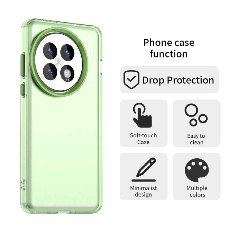 For OnePlus 13 Case PC+TPU+PET Matte Anti-Drop Phone Back Cover - Green