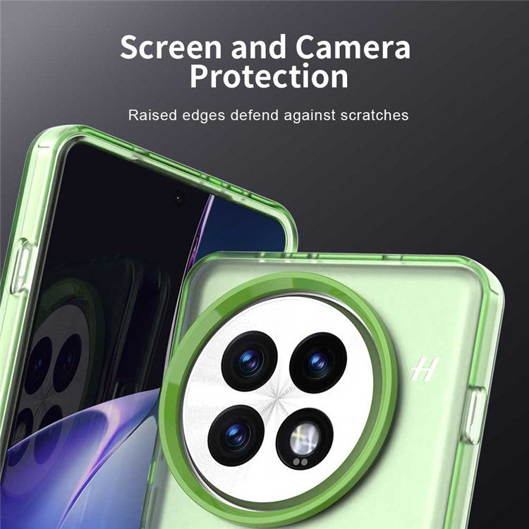 For OnePlus 13 Case PC+TPU+PET Matte Anti-Drop Phone Back Cover - Green