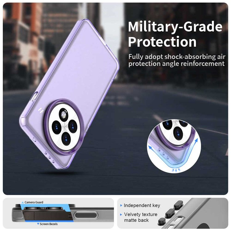 For OnePlus 13 Case PC+TPU+PET Matte Anti-Drop Phone Back Cover - Purple