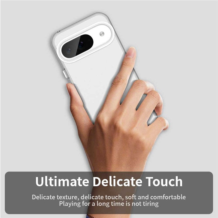 For Google Pixel 9 / 9 Pro Case PC+TPU+PET Matte Anti-Drop Phone Back Cover - White
