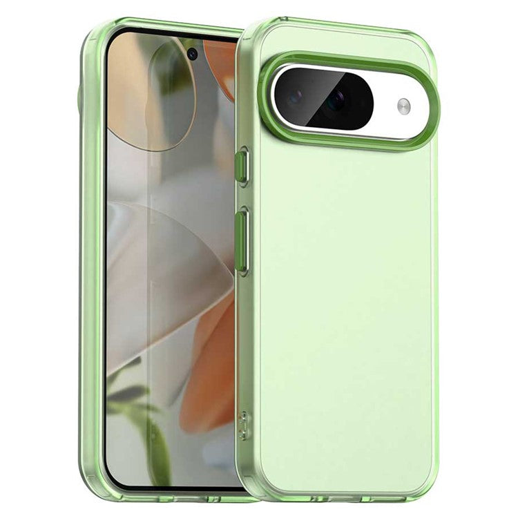 For Google Pixel 9 / 9 Pro Case PC+TPU+PET Matte Anti-Drop Phone Back Cover - Green
